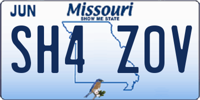 MO license plate SH4Z0V
