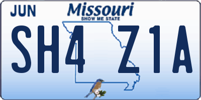MO license plate SH4Z1A