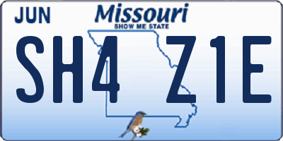 MO license plate SH4Z1E