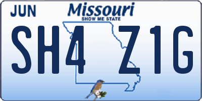 MO license plate SH4Z1G