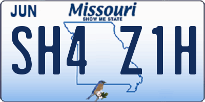 MO license plate SH4Z1H