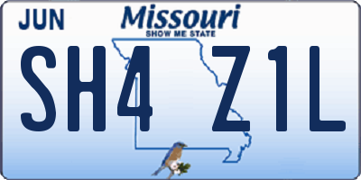 MO license plate SH4Z1L