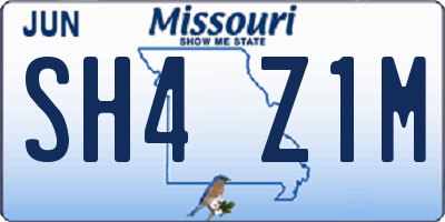 MO license plate SH4Z1M