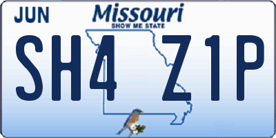 MO license plate SH4Z1P
