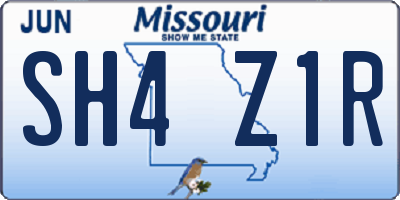 MO license plate SH4Z1R