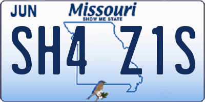 MO license plate SH4Z1S