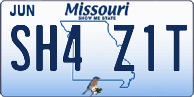 MO license plate SH4Z1T