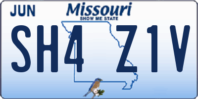 MO license plate SH4Z1V