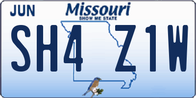 MO license plate SH4Z1W
