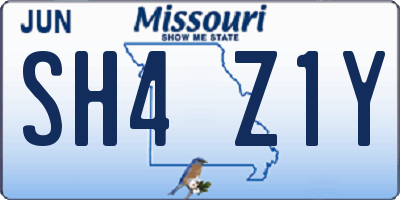 MO license plate SH4Z1Y