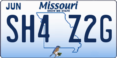 MO license plate SH4Z2G