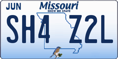 MO license plate SH4Z2L