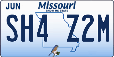 MO license plate SH4Z2M