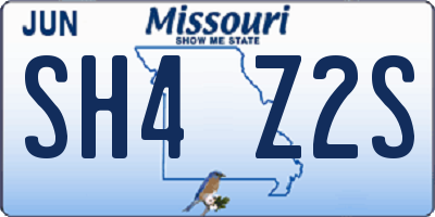 MO license plate SH4Z2S