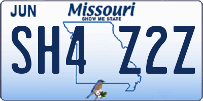 MO license plate SH4Z2Z