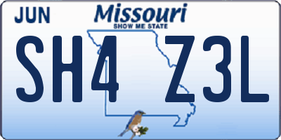 MO license plate SH4Z3L