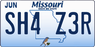 MO license plate SH4Z3R