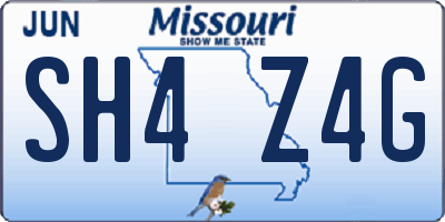 MO license plate SH4Z4G