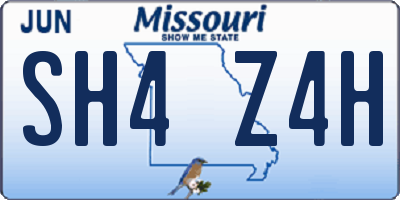 MO license plate SH4Z4H
