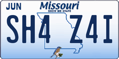 MO license plate SH4Z4I