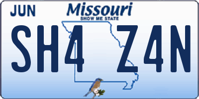 MO license plate SH4Z4N