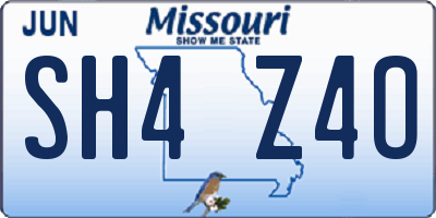 MO license plate SH4Z4O