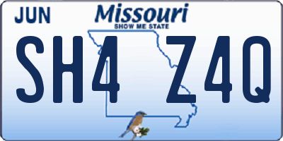 MO license plate SH4Z4Q