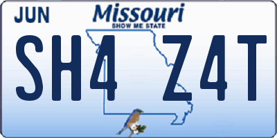 MO license plate SH4Z4T