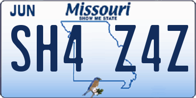 MO license plate SH4Z4Z