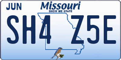 MO license plate SH4Z5E