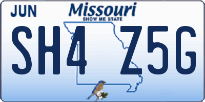 MO license plate SH4Z5G