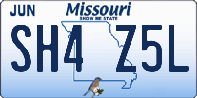MO license plate SH4Z5L
