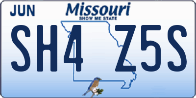 MO license plate SH4Z5S