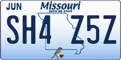 MO license plate SH4Z5Z