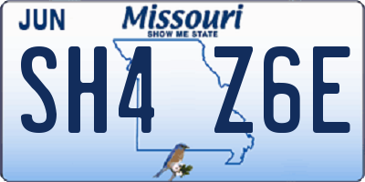 MO license plate SH4Z6E