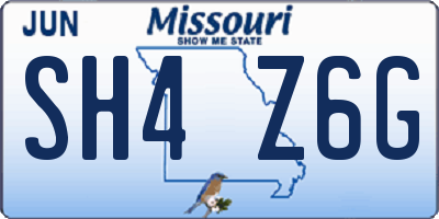MO license plate SH4Z6G