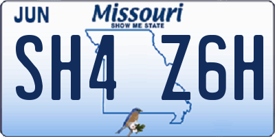 MO license plate SH4Z6H