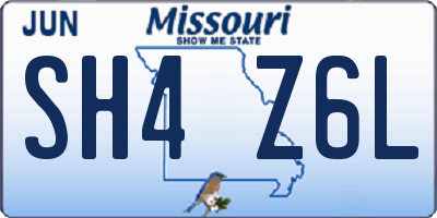 MO license plate SH4Z6L