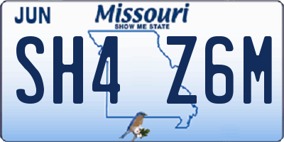 MO license plate SH4Z6M