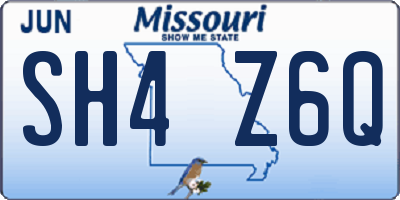 MO license plate SH4Z6Q
