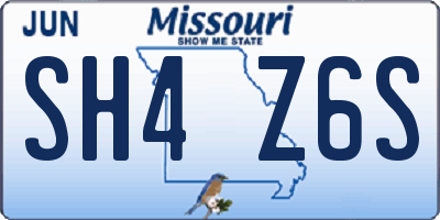 MO license plate SH4Z6S