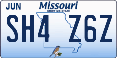 MO license plate SH4Z6Z