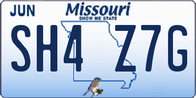 MO license plate SH4Z7G