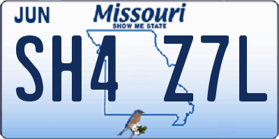 MO license plate SH4Z7L