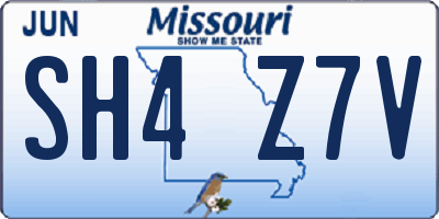 MO license plate SH4Z7V