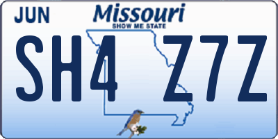 MO license plate SH4Z7Z