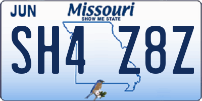 MO license plate SH4Z8Z