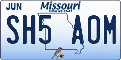 MO license plate SH5A0M