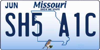 MO license plate SH5A1C