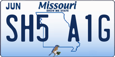 MO license plate SH5A1G